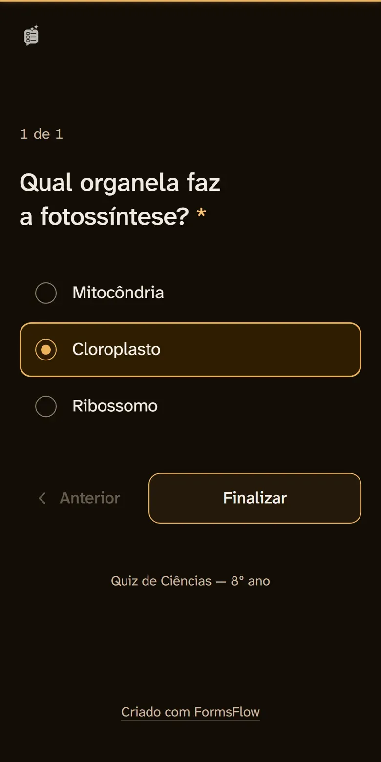 Escuro e calmo, para responder à noite sem cansar a vista.
