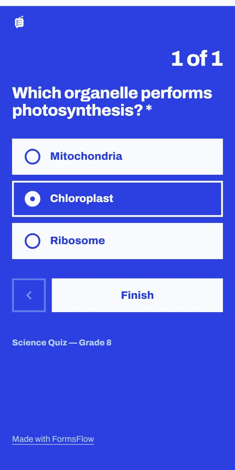 The whole page in your color, with big, direct questions.